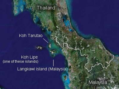 Map of Koh Tarutao's trip